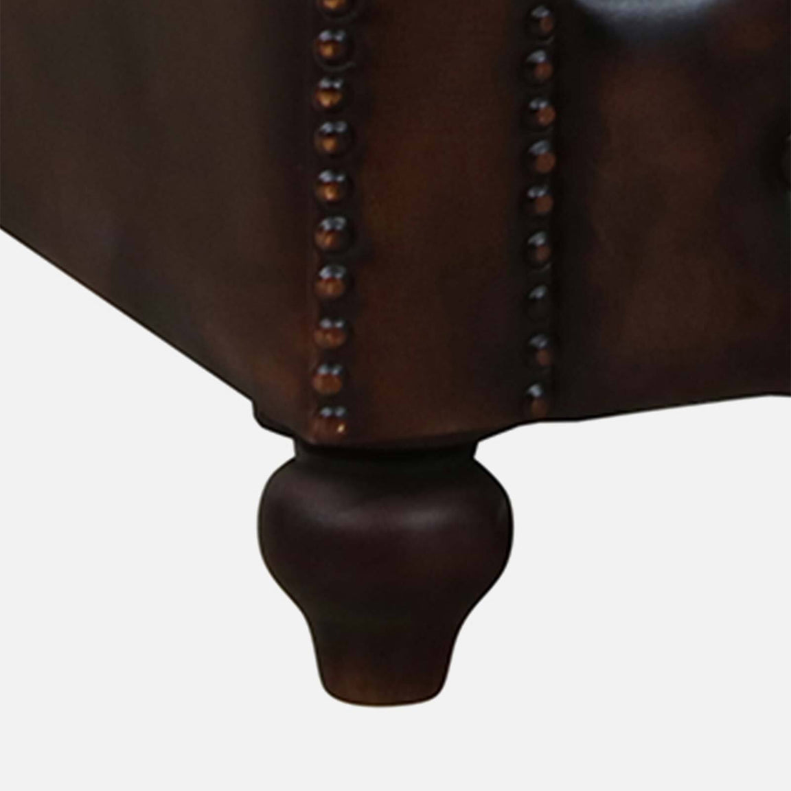 1 Seater Leather Sofa in Brown Finish - left side view