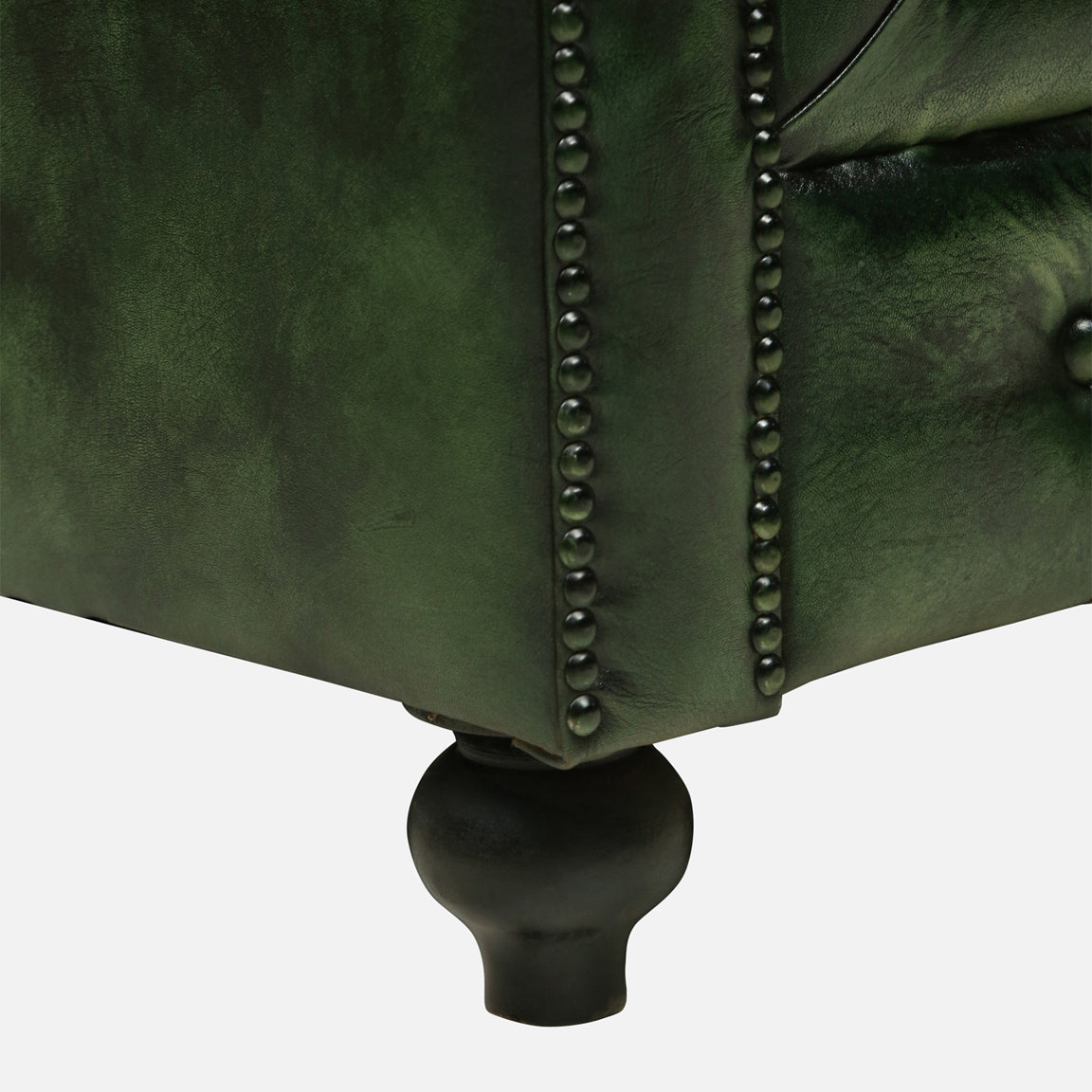 1 Seater Leather Sofa in Green Color - detail view