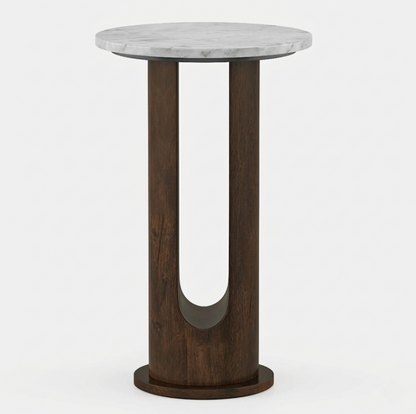 Marble and Mango Wood Round Sidee Table - alternate view 5