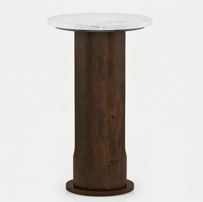 Marble and Mango Wood Round Sidee Table - alternate view 4
