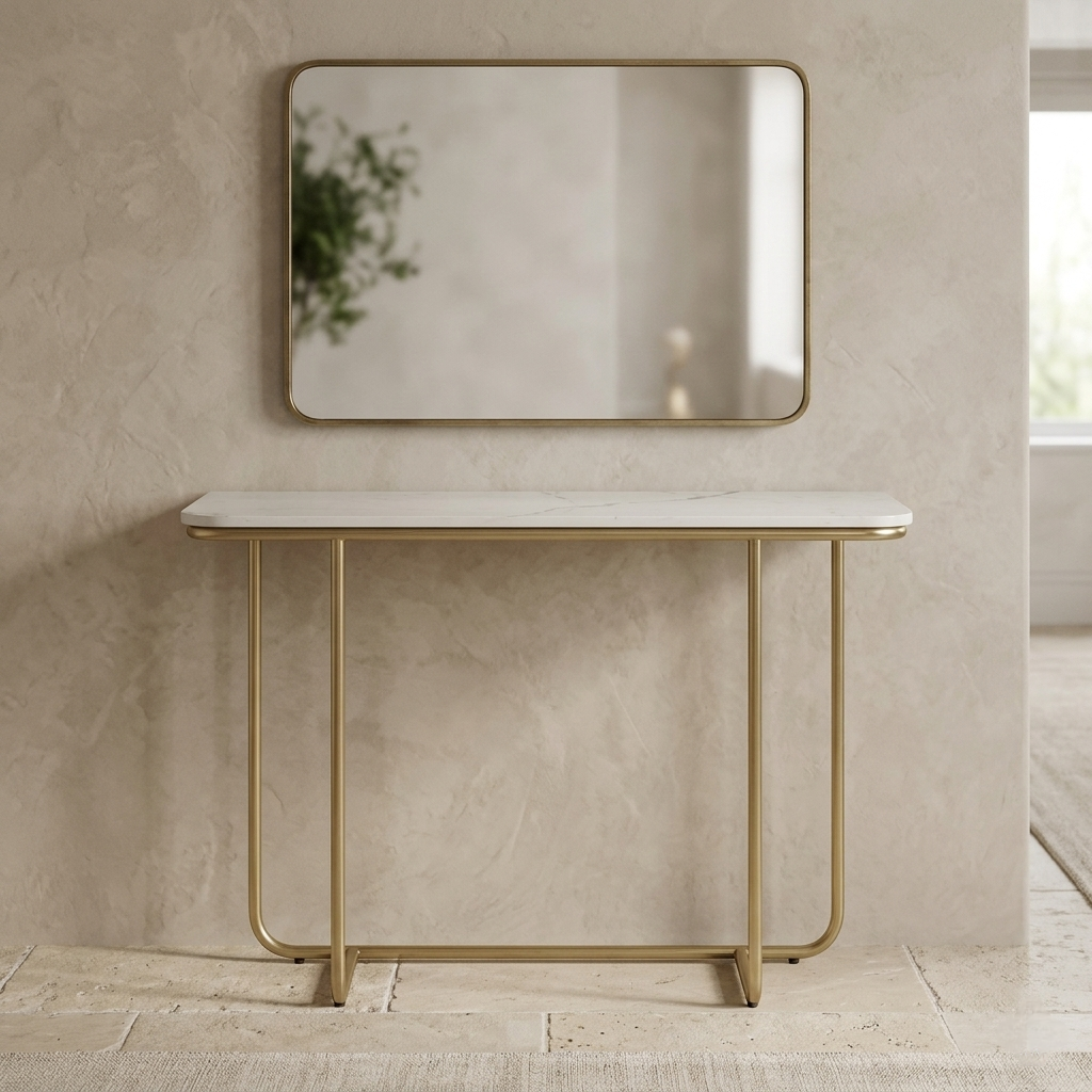 Aura Rectangle Metal Console Table - 4938146022