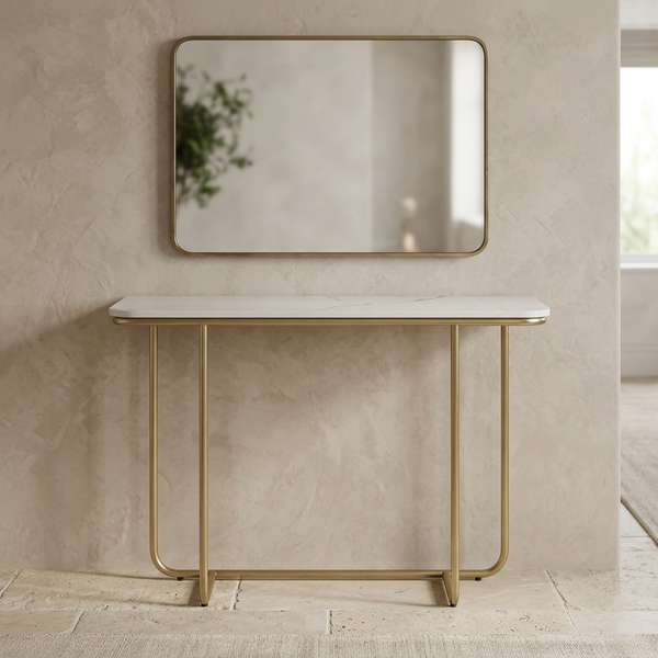 Aura Rectangle Metal Console Table - 4938146022