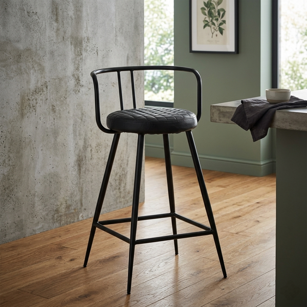 Mint Metal Bar Chair with Black Back-rest - 5214156716