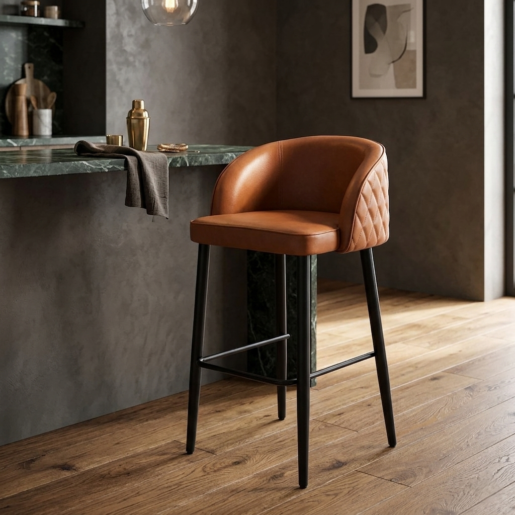 Buck Leatherette Bar Chair - 5293327698