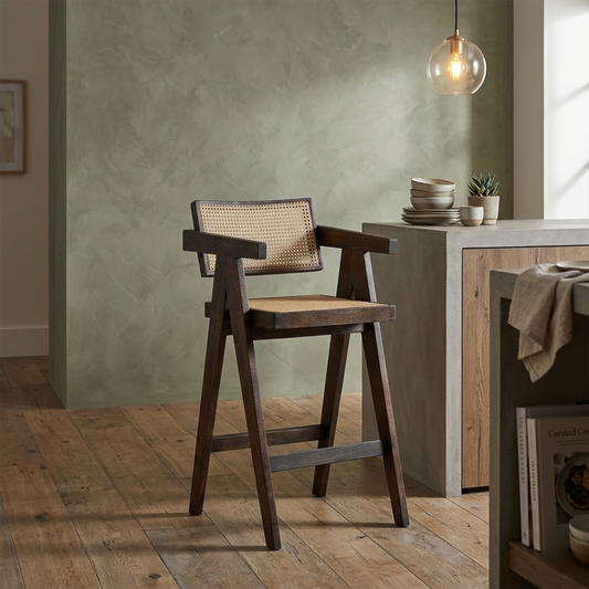 Rebecca Cane & Wood Bar Chair - 5293621767
