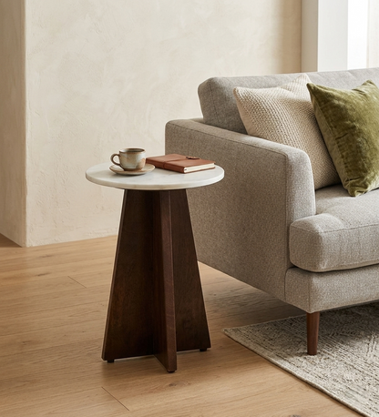 Chiko Round Marble Side Table - 6841971678