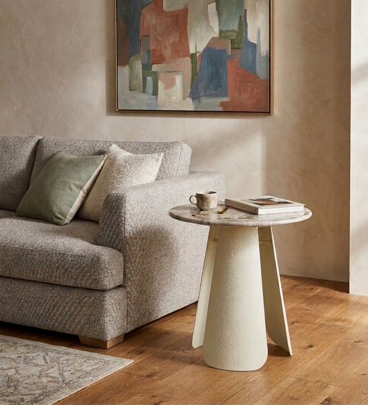Vanessa Round Marble Side Table - 6842534822