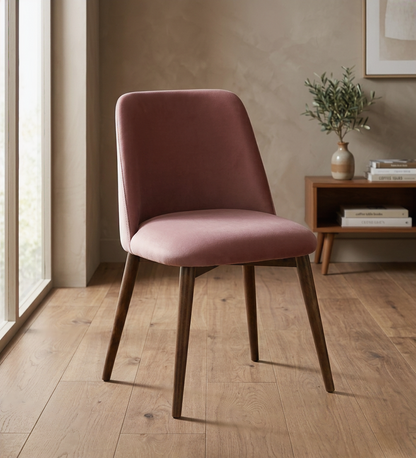 Avila Wooden Dining Chair with Onion-Red Velvet (Set of 2) - 7456077252