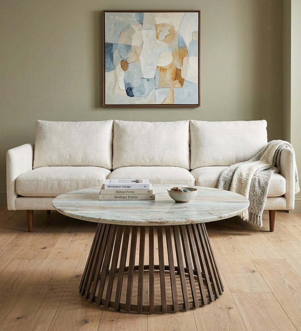 Rift Round Marble Coffee Table - 7528843029