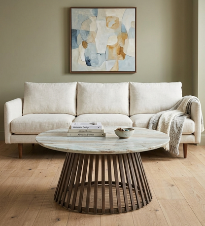 Rift Round Marble Coffee Table - 7528843029