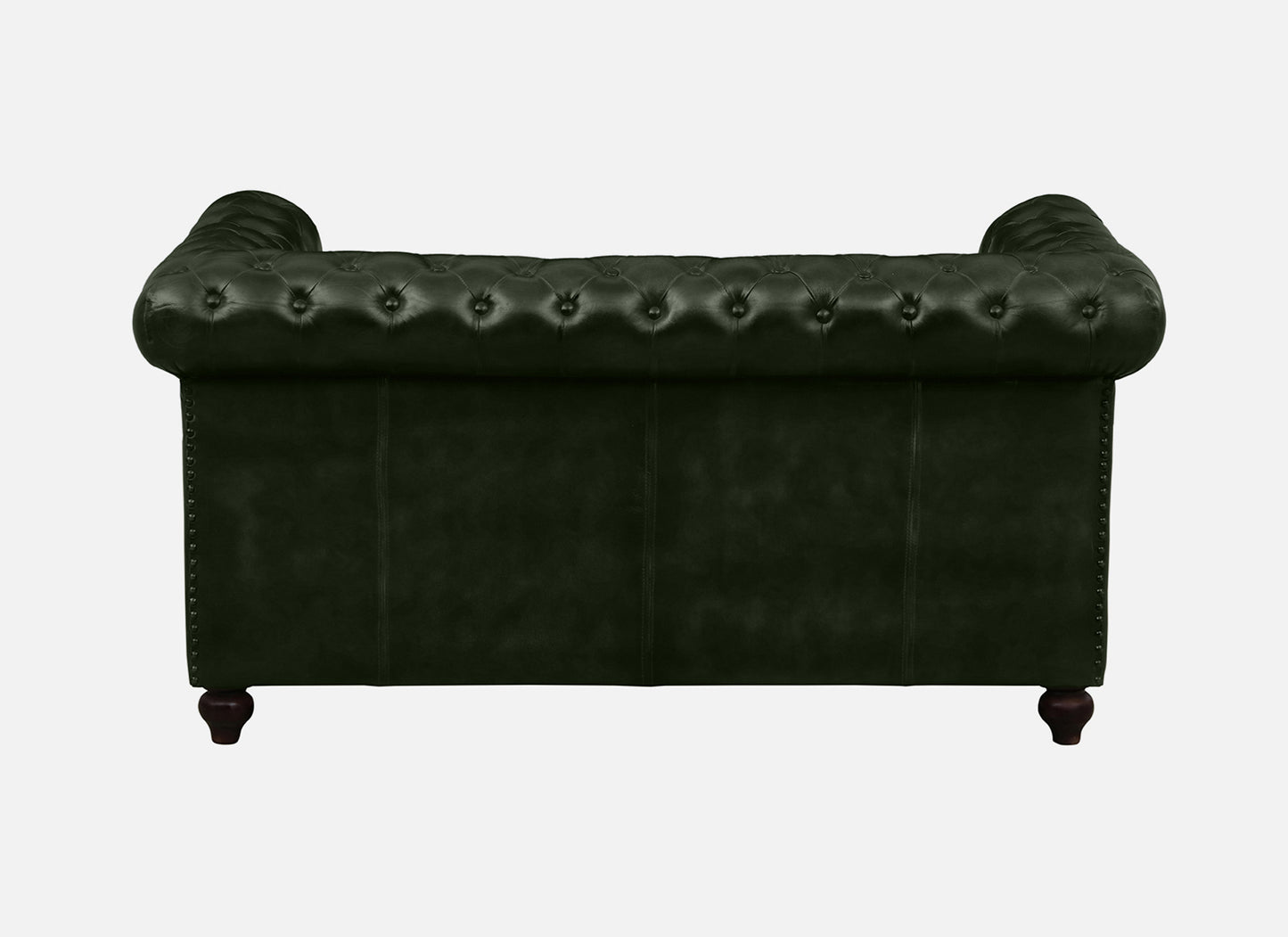 2 Seater Leather Sofa in Green Color - back view