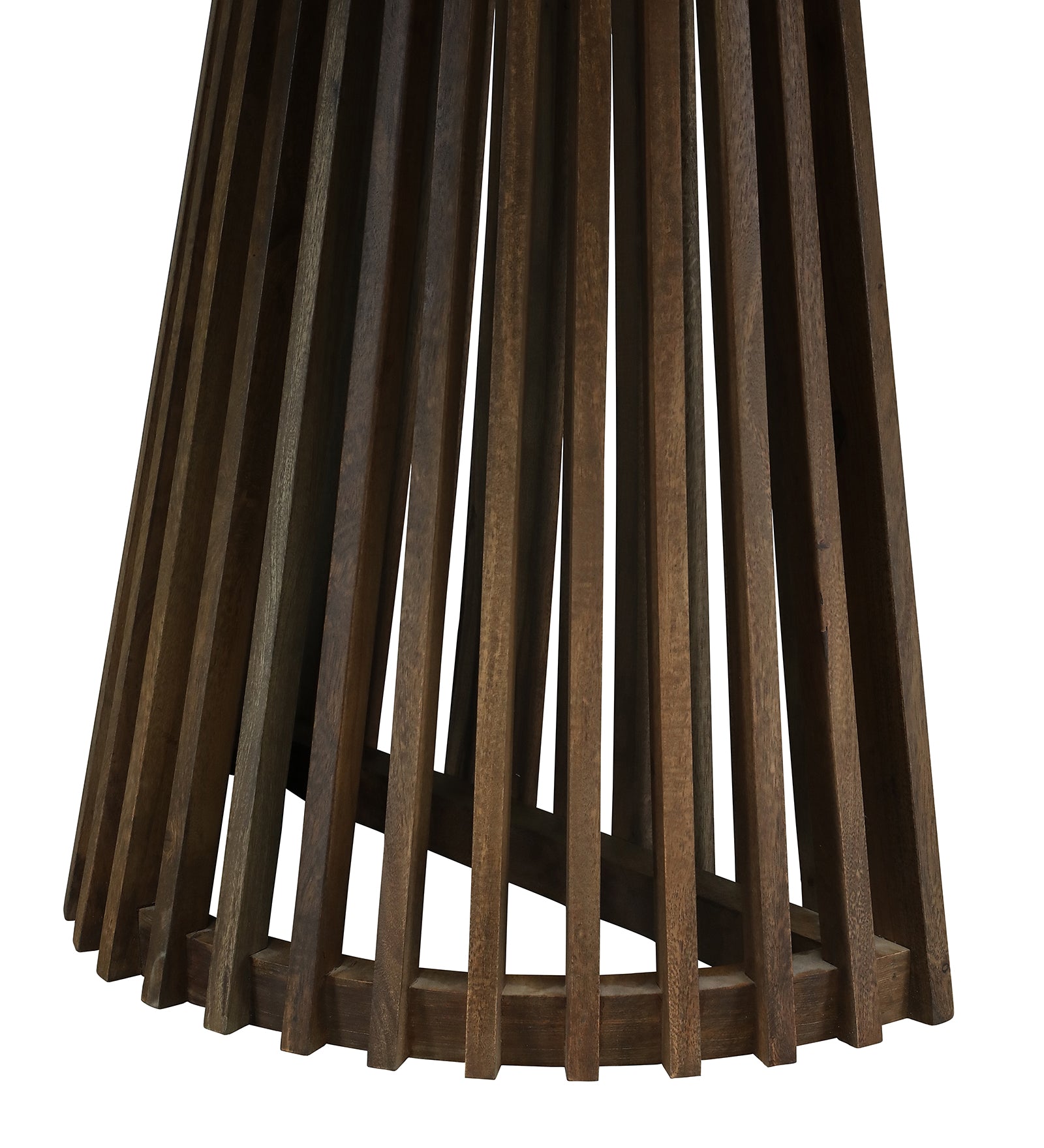 Oval Dining Table with Dark Wood Top and Dual Slatted Pedestal Bases - alternate view 6