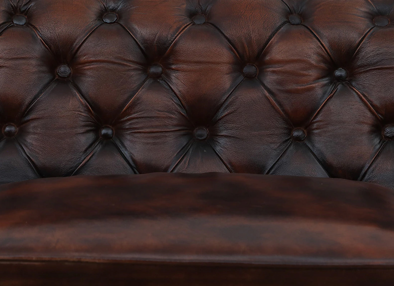 3 Seater Leather Sofa in Brown Finish - material detail