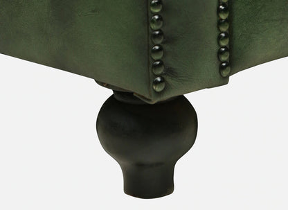 2 Seater Leather Sofa in Green Color - detail view