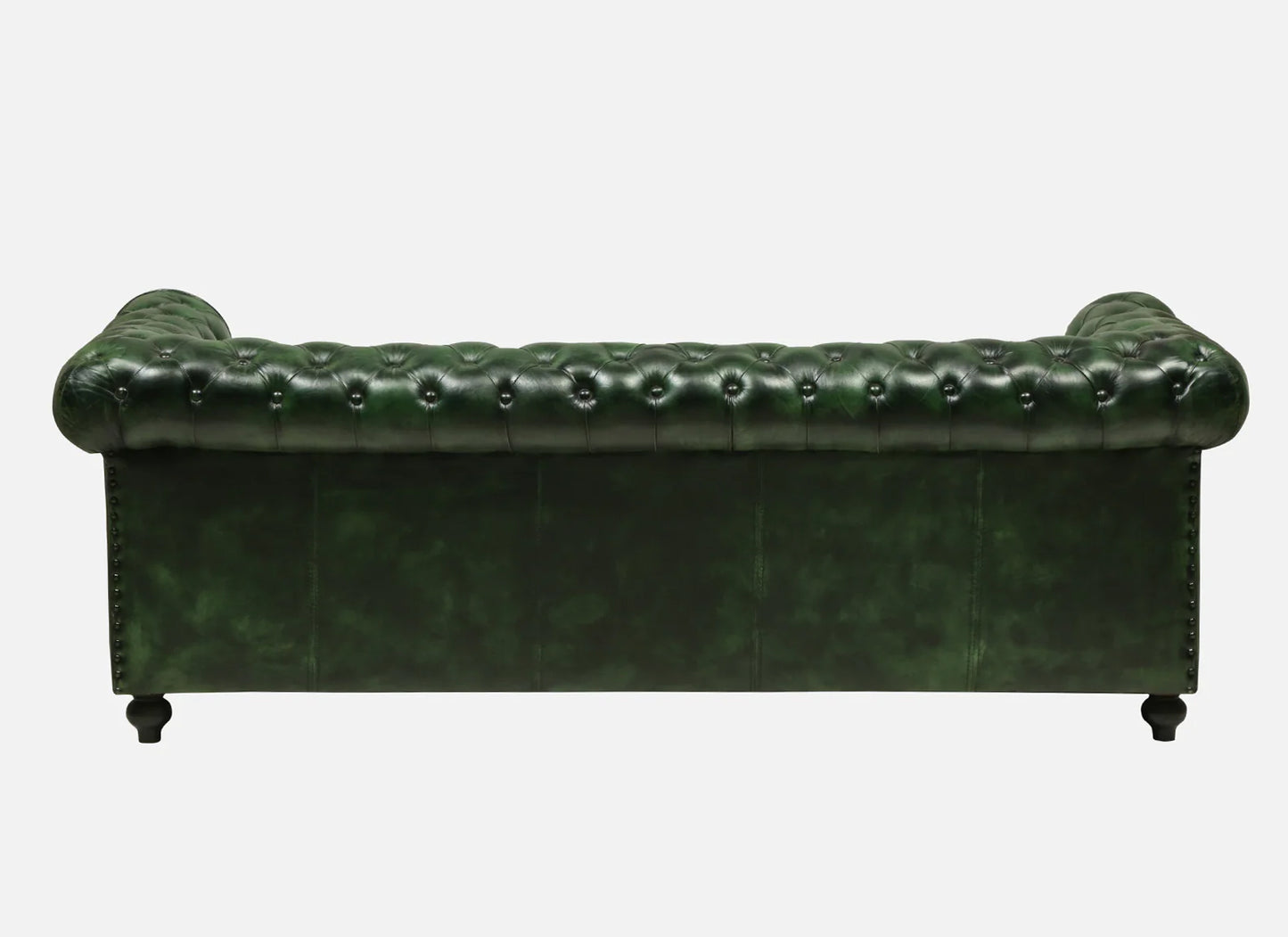 3 Seater Leather Sofa in Green Color - back view
