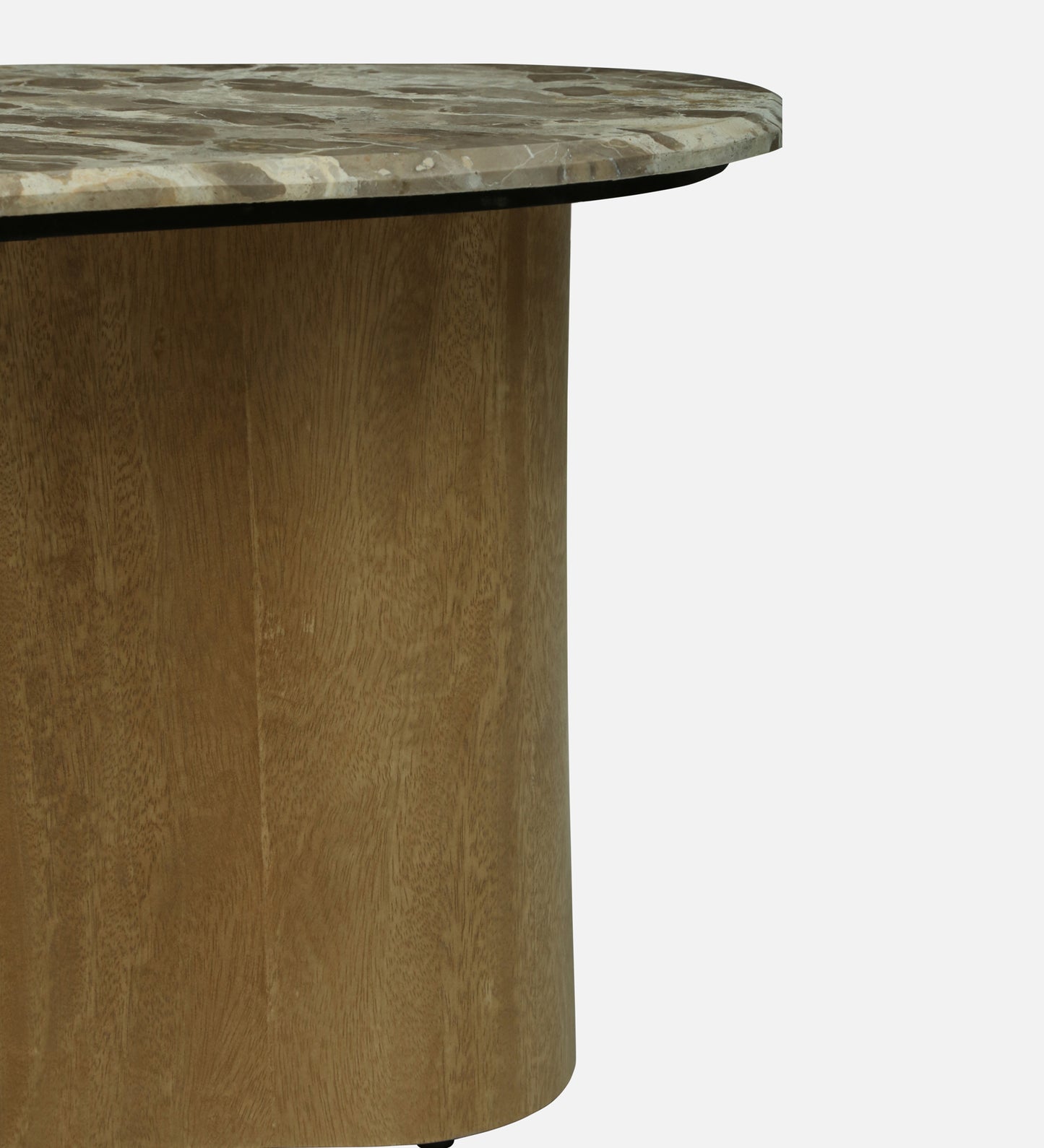 Set of 2 Organic Nesting Coffee Tables with Beige Marble Top and Mango Wood Base - alternate view 3