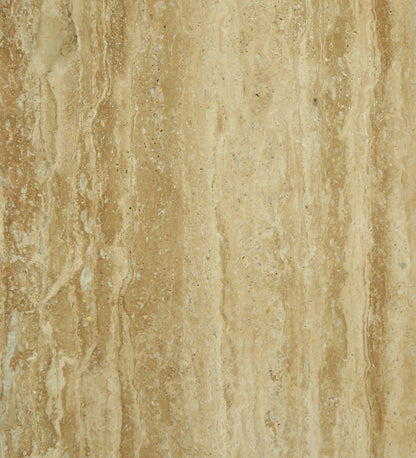 Round Travertine Side Table with Metallic Gold Pedestal Base - alternate view 5