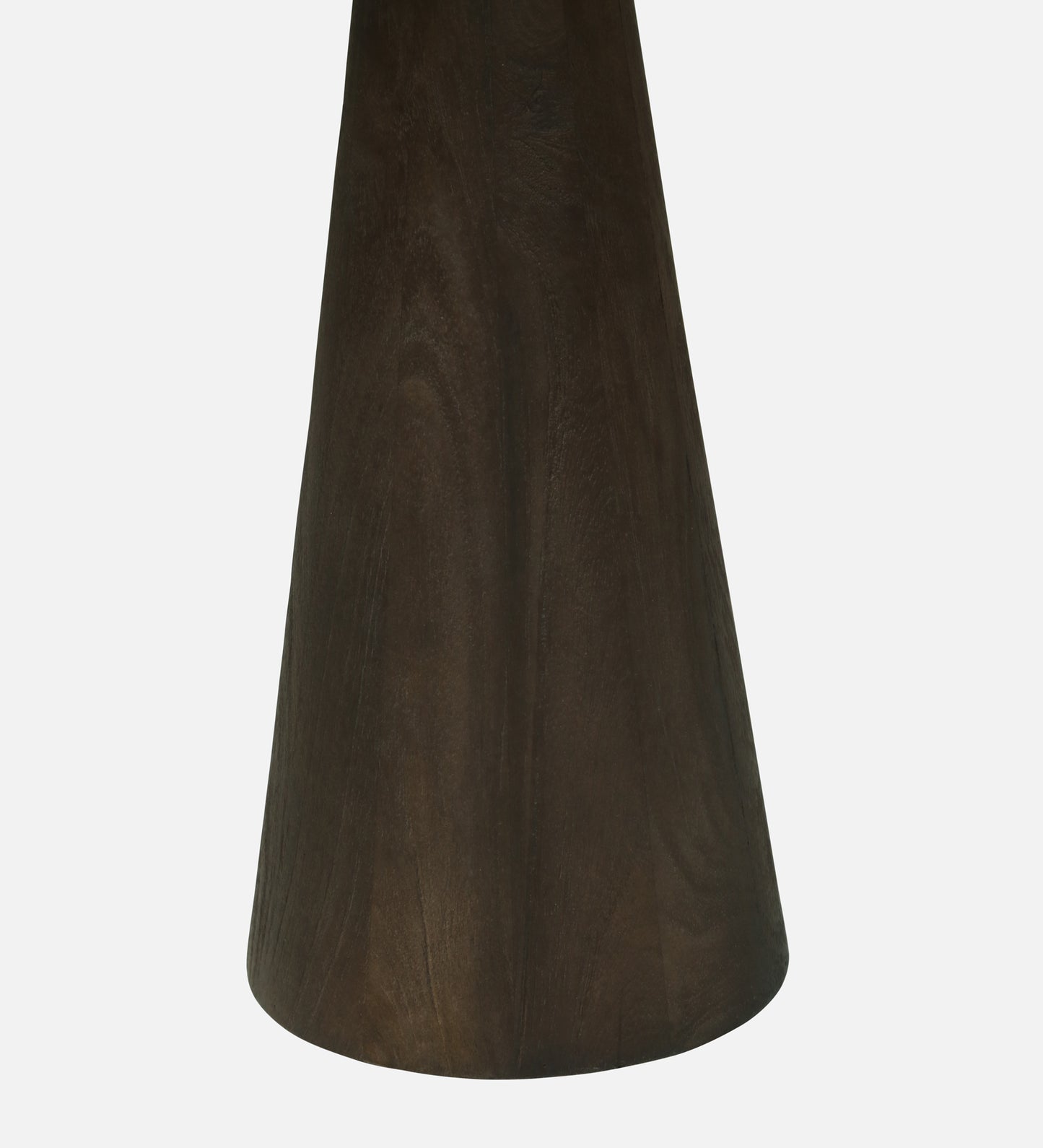 Side Table with White Marble Top, Brass Inlay, and Dark Wood Cone Pedestal Base - alternate view 5