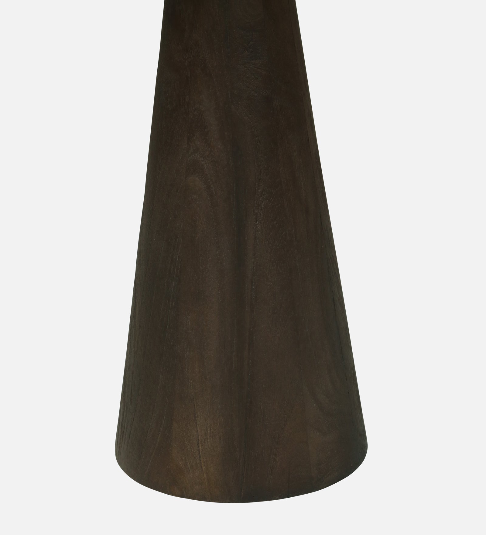 Side Table with White Marble Top, Brass Inlay, and Dark Wood Cone Pedestal Base - alternate view 5