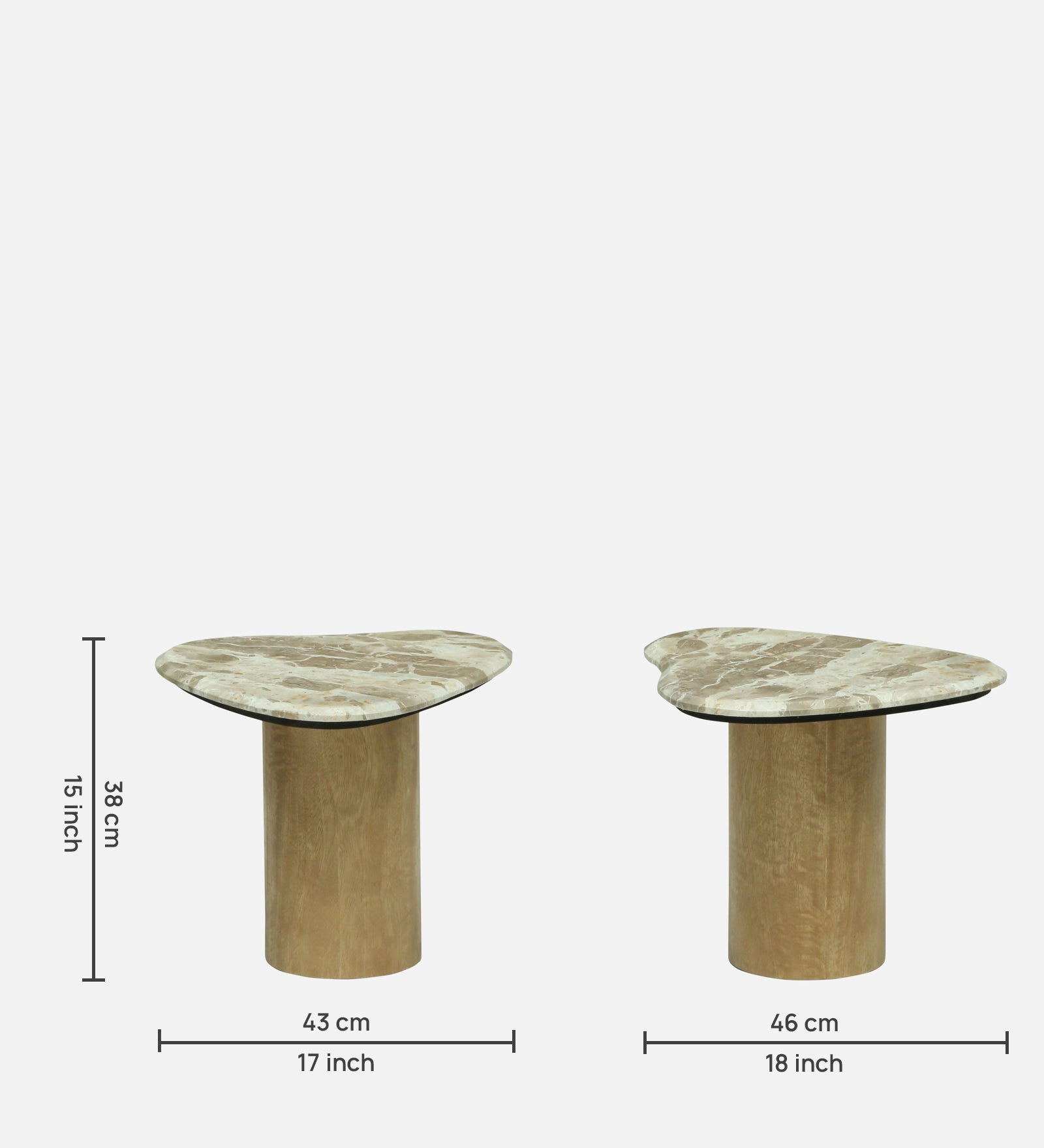 Palmo Set of 3 Coffee Table - Bed Side Dim3