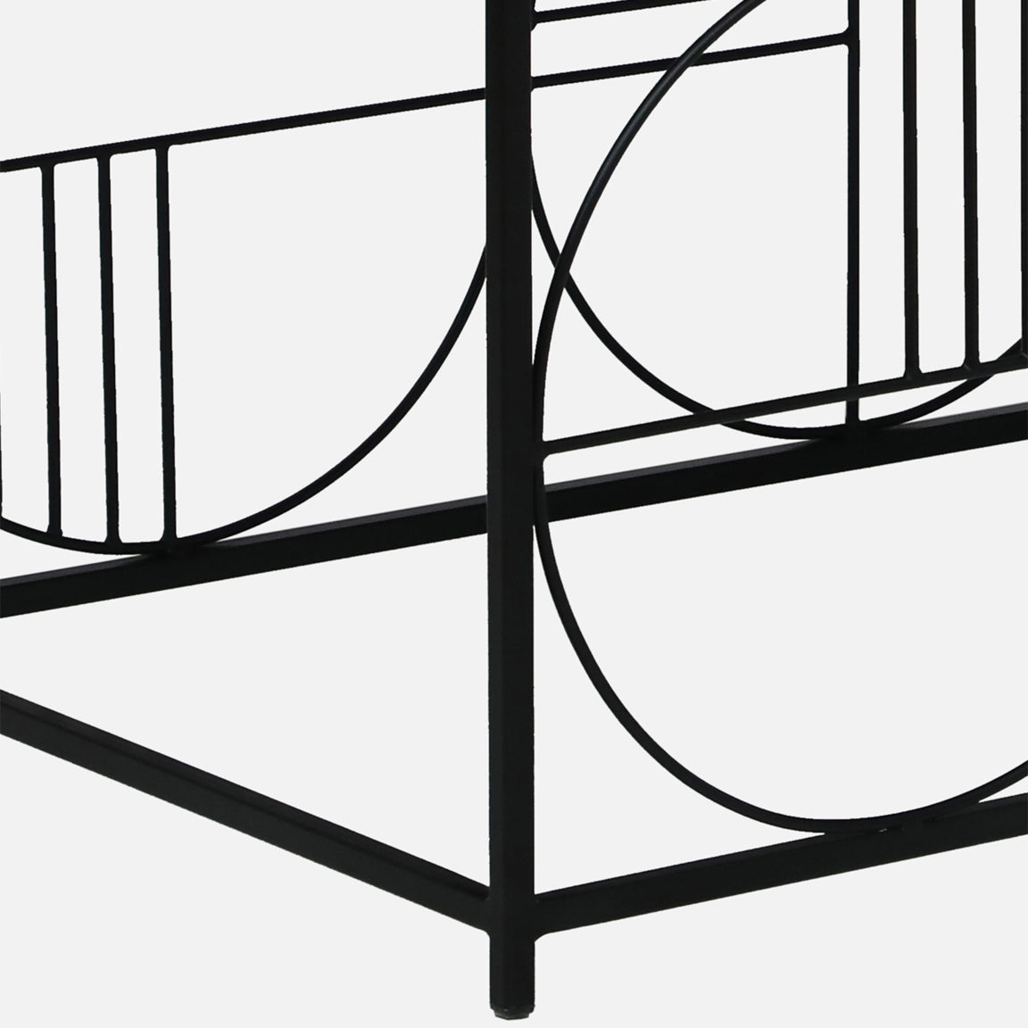 Black Metal Base and Green Porcelian Top Coffee Table - detail view