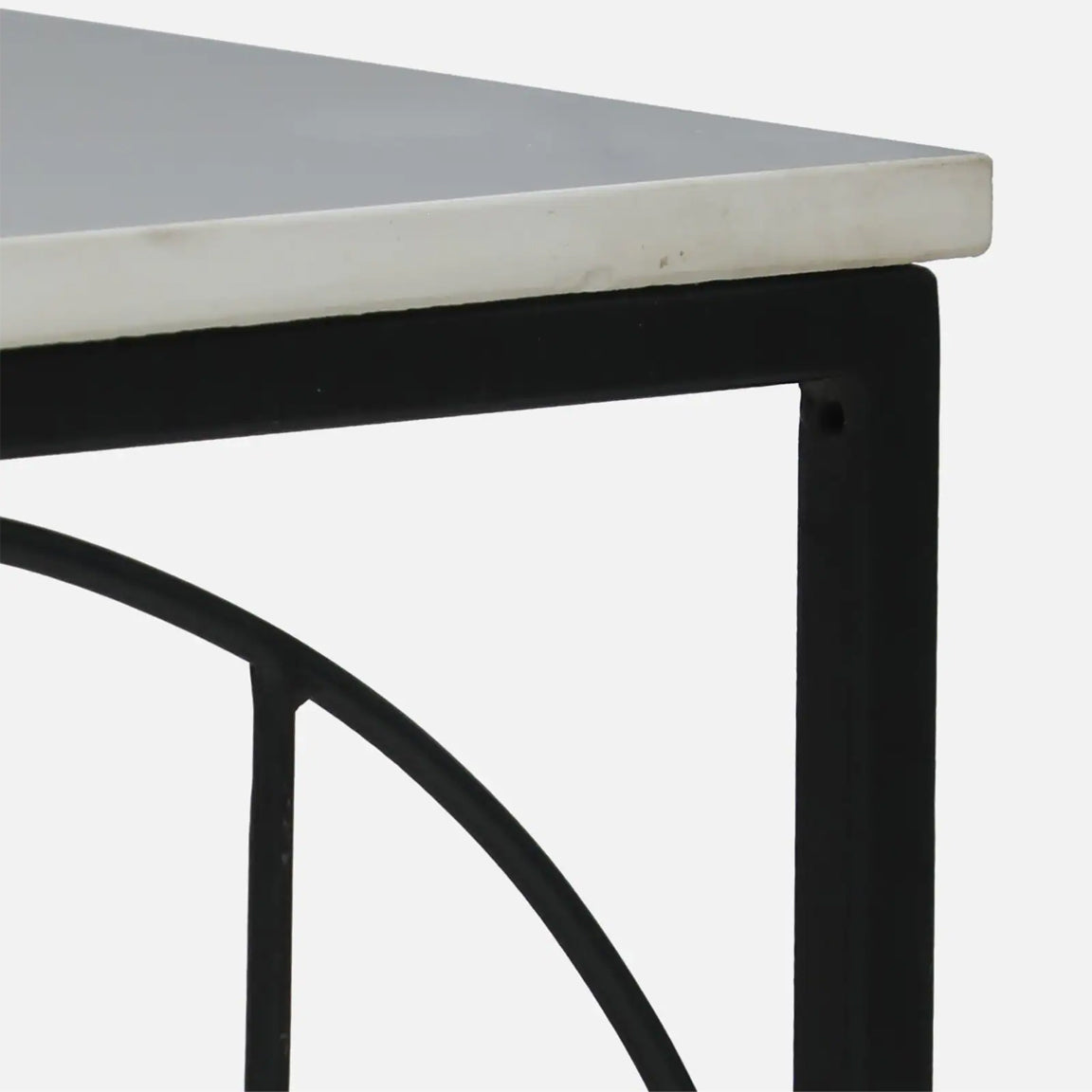 Black Metal Base and White Porcelian Top Coffee Table - alternate view 2