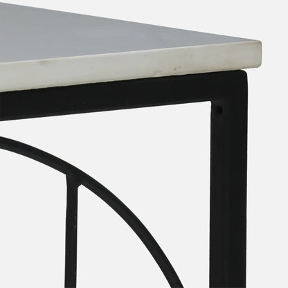 Black Metal Base and White Porcelian Top Coffee Table - alternate view 2