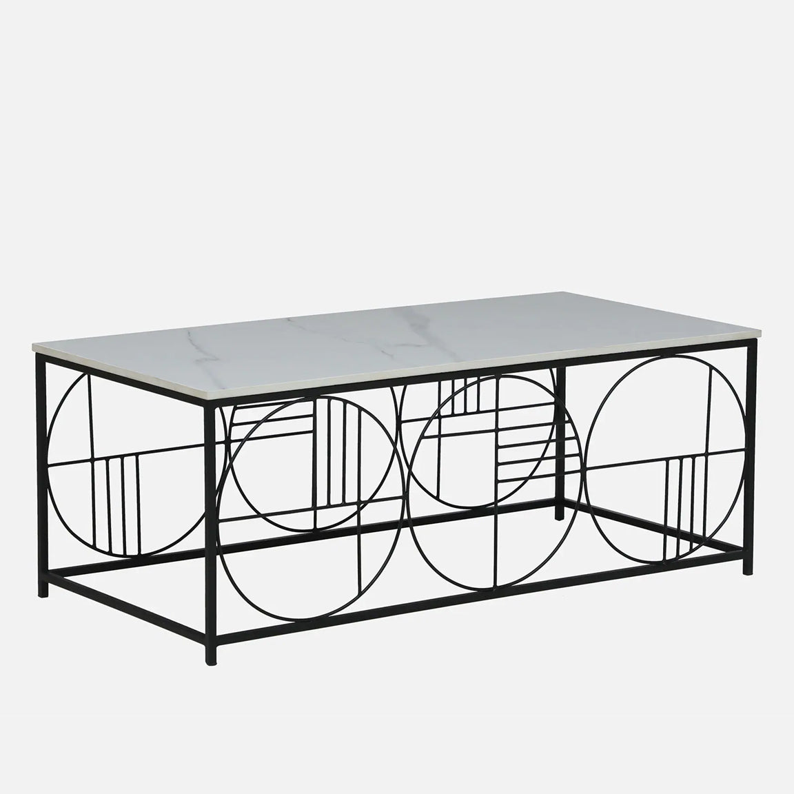 Black Metal Base and White Porcelian Top Coffee Table - alternate view 3