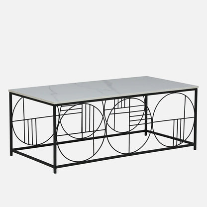 Black Metal Base and White Porcelian Top Coffee Table - alternate view 3