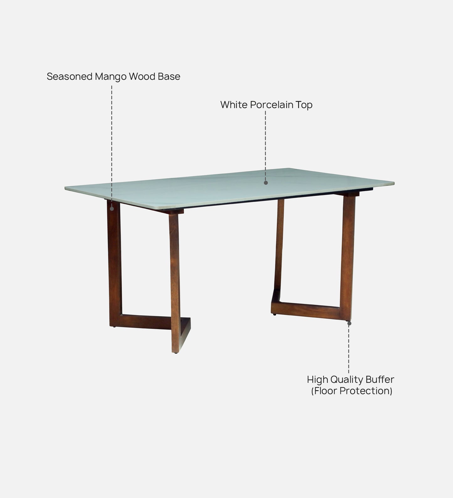 Avila 4 Seater Wooden Dining Set with Blue Chair - Infographi