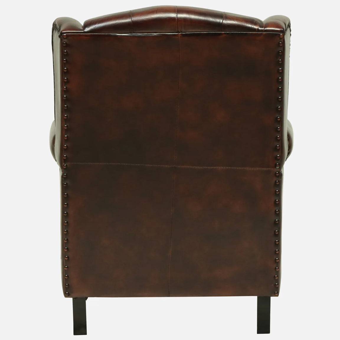 Leather Lounge Chair in Brown Finish - back view