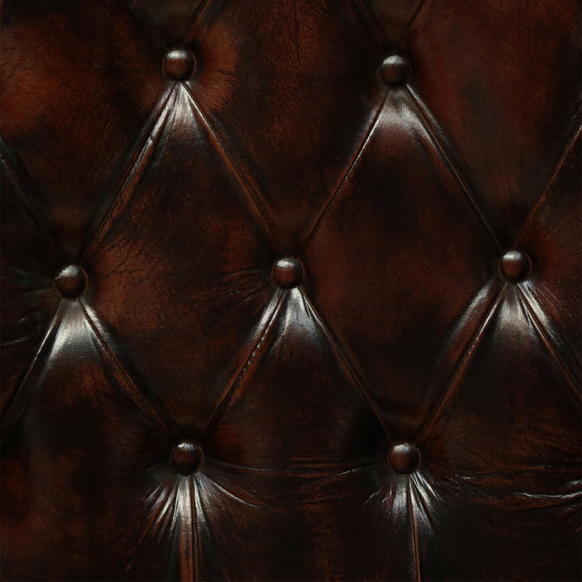 Leather Lounge Chair in Brown Finish - material detail