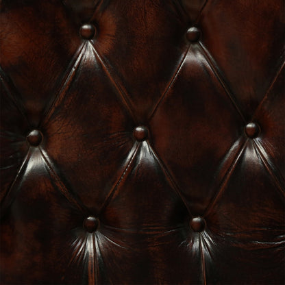 Leather Lounge Chair in Brown Finish - material detail