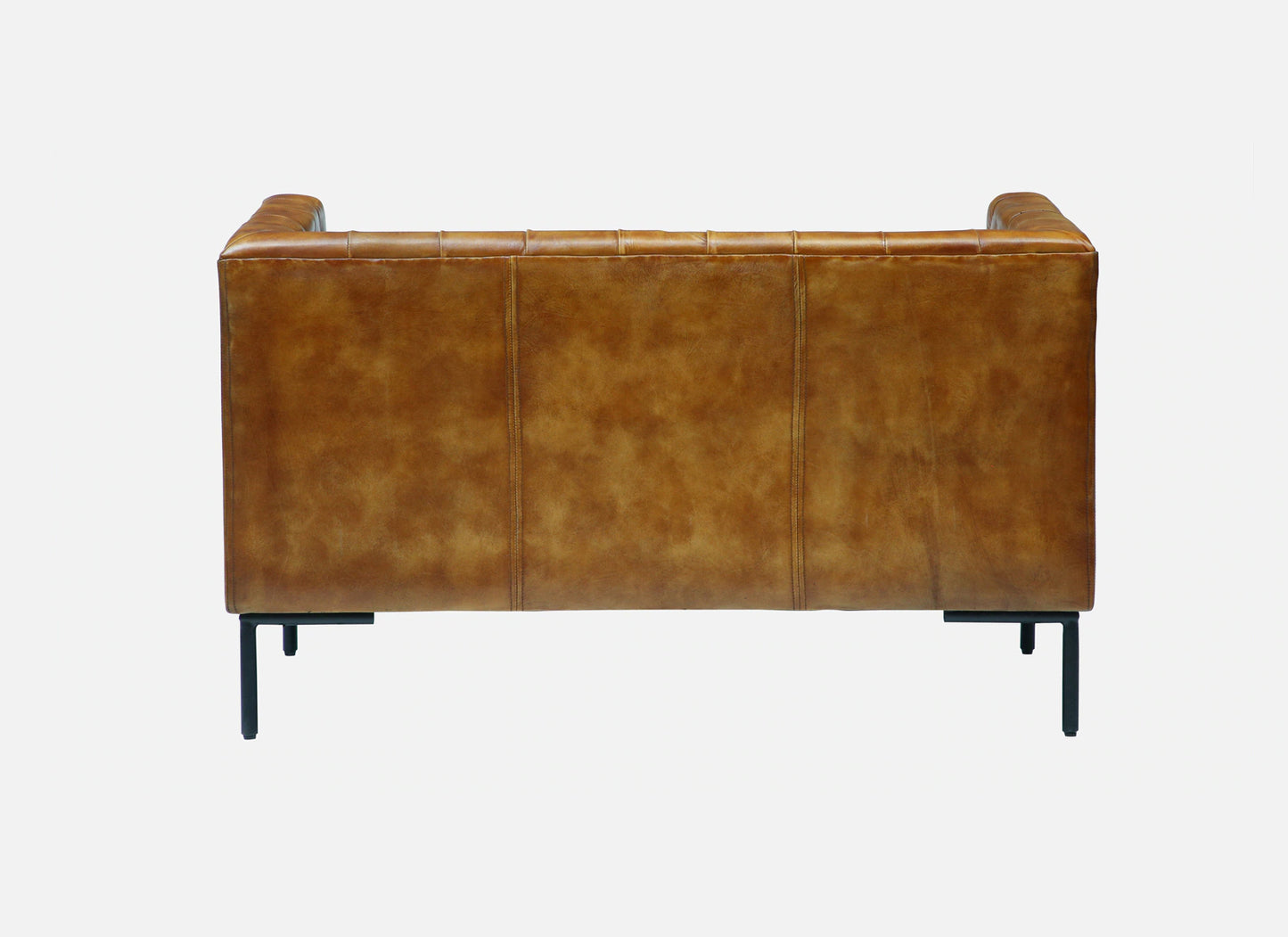 Leather Sofa 2 Seater in Tan Finish - back view