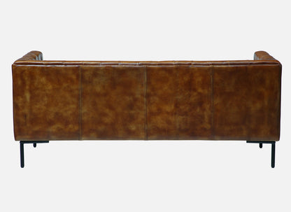 Leather Sofa 3 Seater in Tan Finish - back view