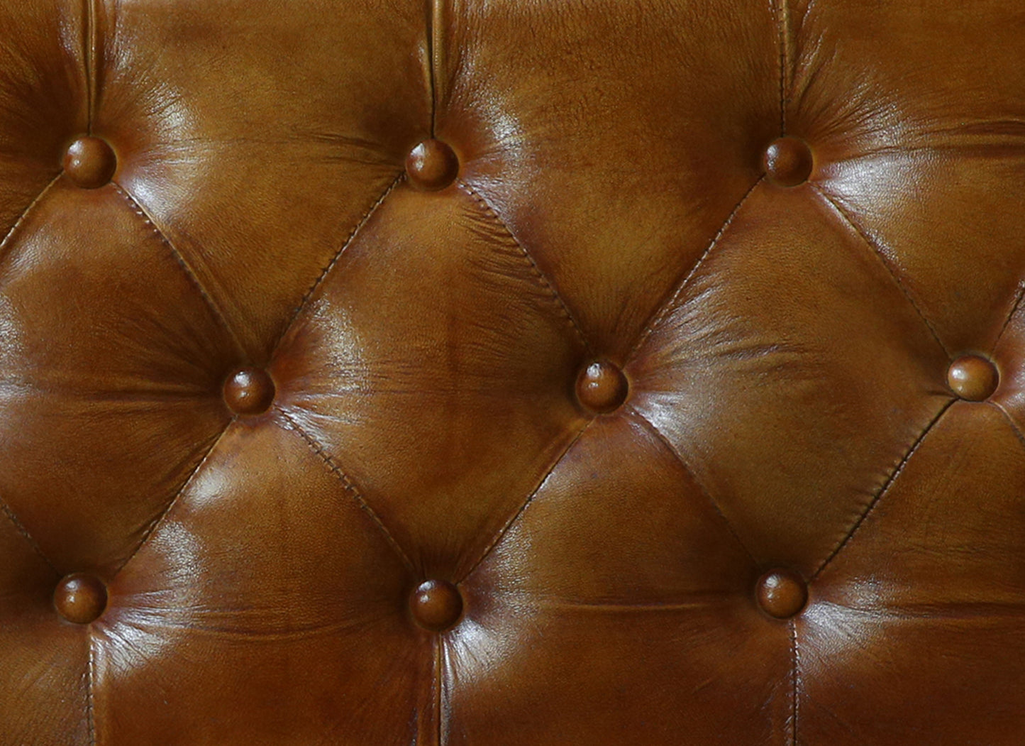 Leather Sofa 3 Seater in Tan Finish - material detail