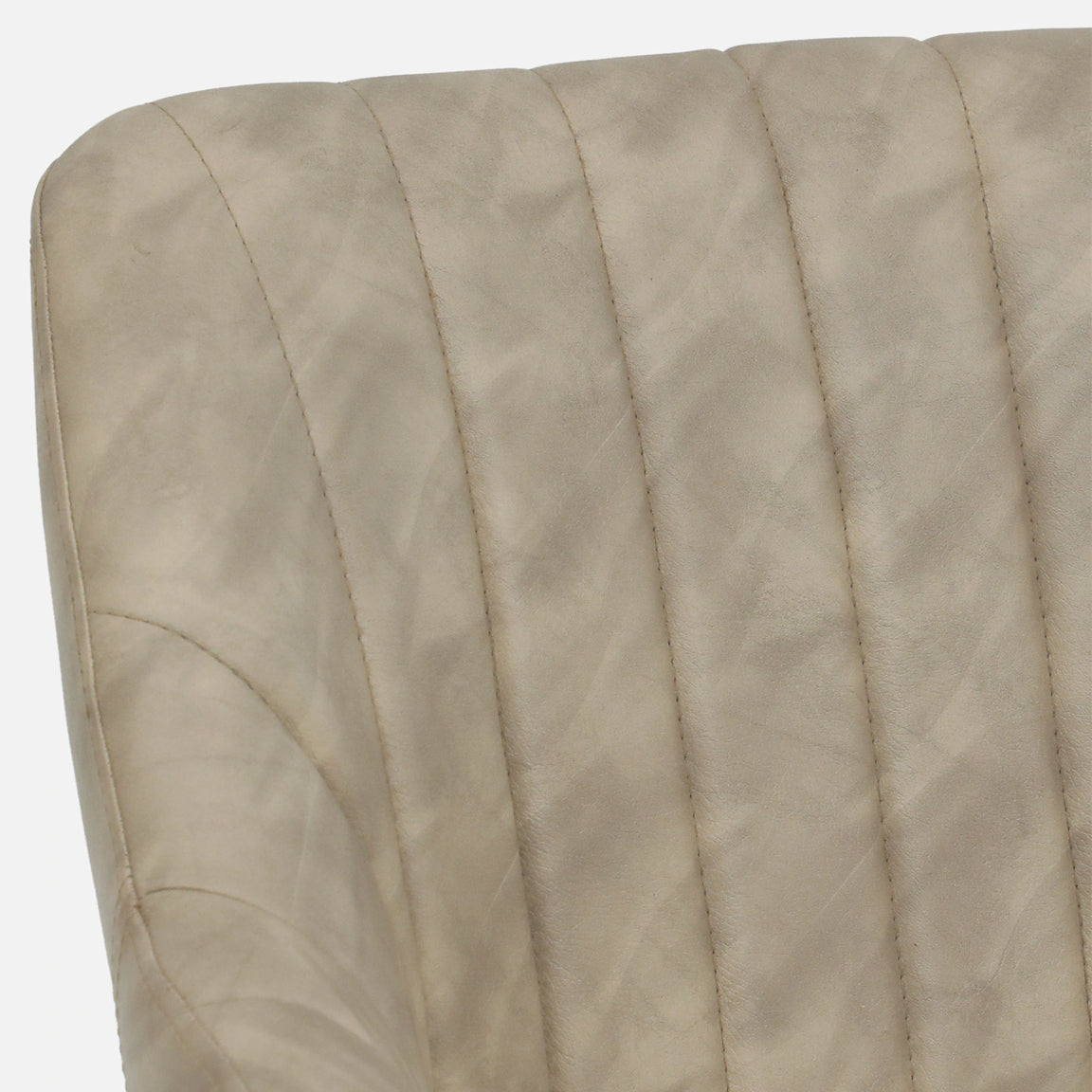 Leatherette Seat and Metal Legs Chair in Gold Finish - detail view