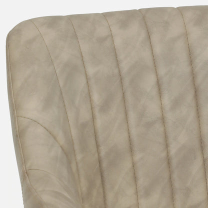 Leatherette Seat and Metal Legs Chair in Gold Finish - detail view