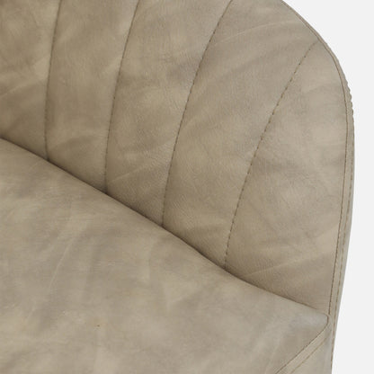 Leatherette Seat and Metal Legs Chair in Gold Finish - close-up detail