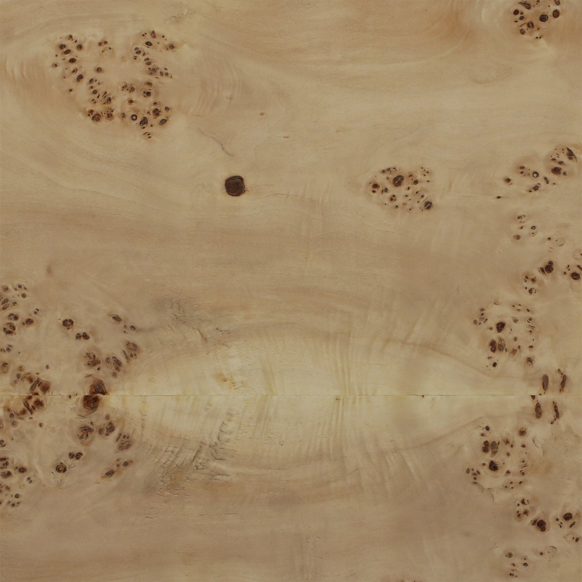 Mappa Burl Veneer Side Table in Natural Finish - material detail