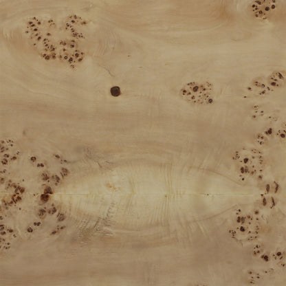 Mappa Burl Veneer Side Table in Natural Finish - material detail