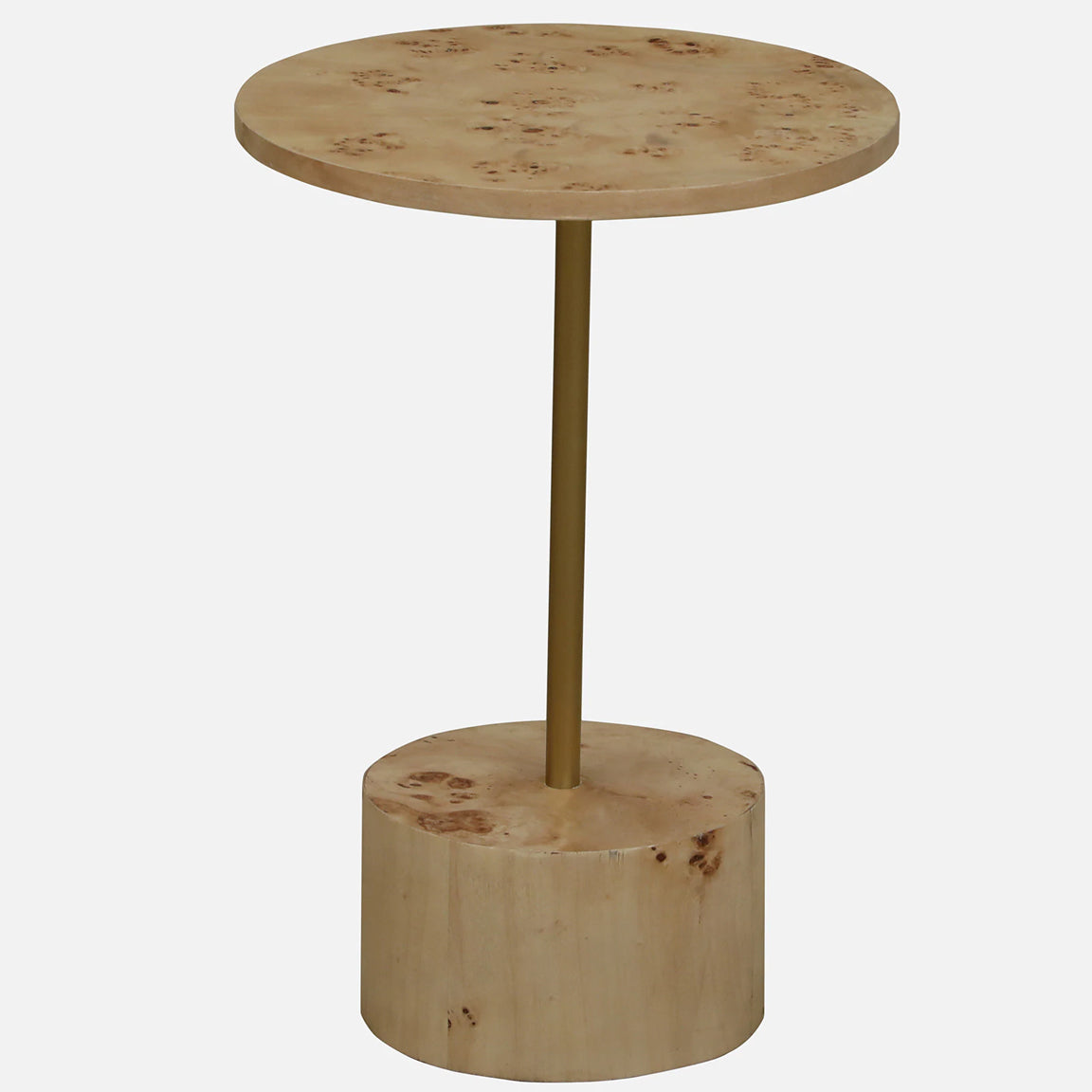 Mappa Burl Veneer Side Table in Natural Finish