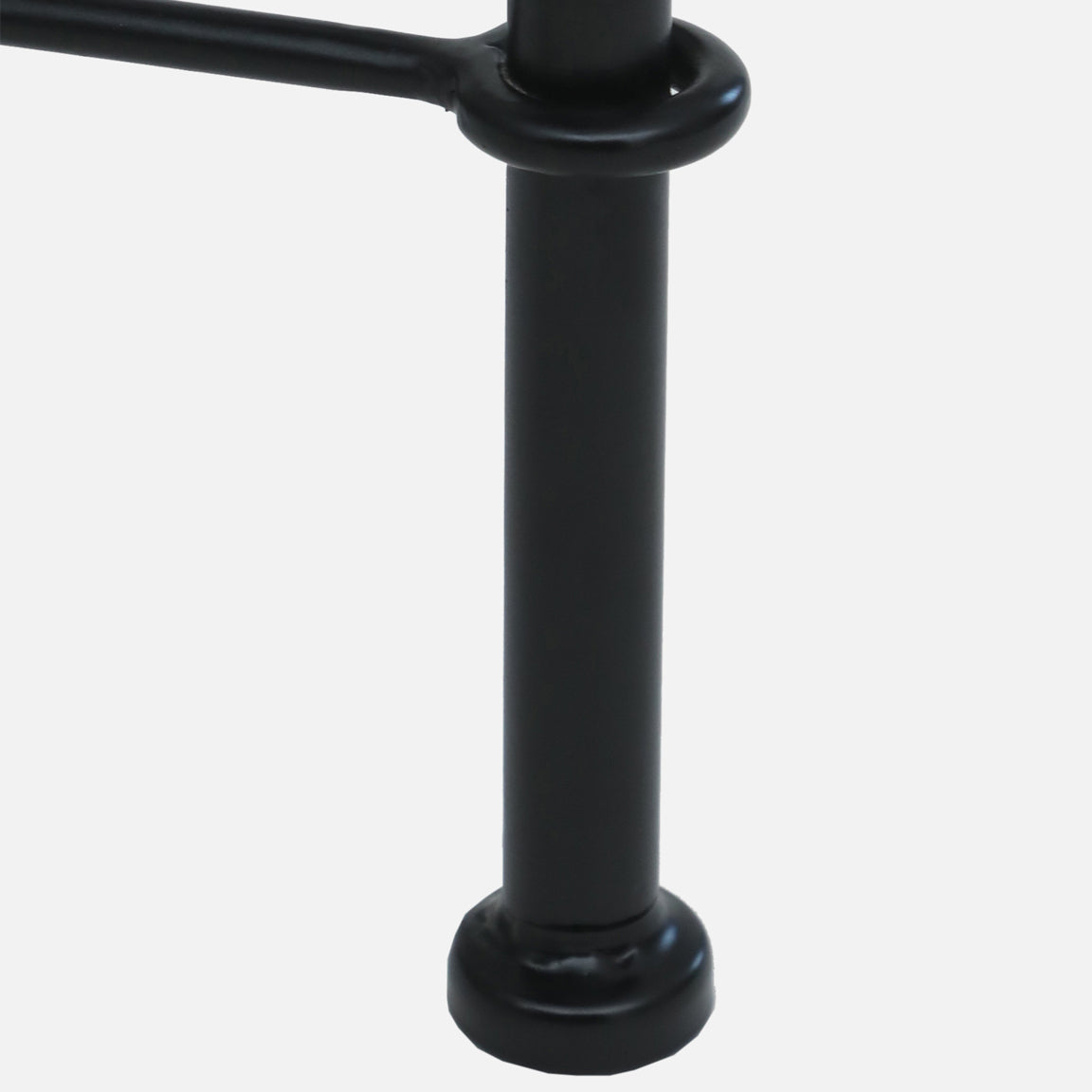 Mint Metal Bar Chair without Back-rest - Metal Bar Chair In Black Leatherette Seat And Legs B View