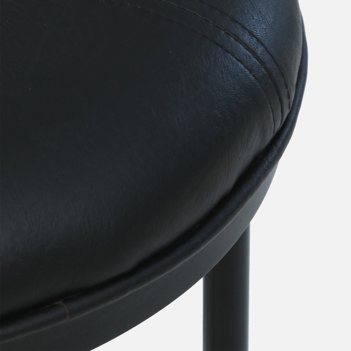 Mint Metal Bar Chair without Back-rest - Metal Bar Chair In Black Leatherette Seat And Legs C View