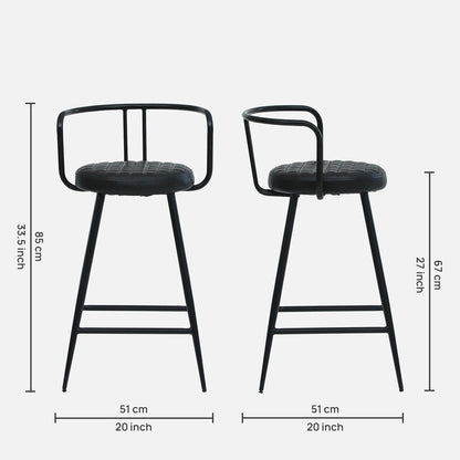 Mint Metal Bar Chair with Black Back-rest - Metal Bar Chair With Black Leather Seat And Legs Dimensions