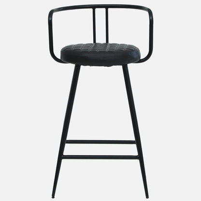 Mint Metal Bar Chair with Black Back-rest - Metal Bar Chair With Black Leather Seat And Legs F View