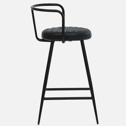 Mint Metal Bar Chair with Black Back-rest - Metal Bar Chair With Black Leather Seat And Legs S View