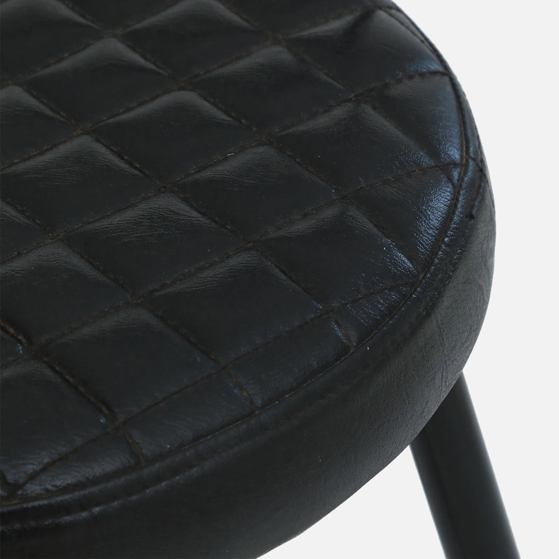 Mint Metal Bar Chair with Black Back-rest - Metal Bar Chair With Black Leather Seat And Legs T View