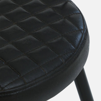 Mint Metal Bar Chair with Black Back-rest - Metal Bar Chair With Black Leather Seat And Legs T View
