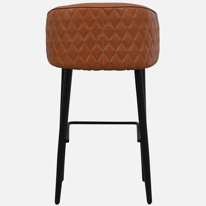 Buck Leatherette Bar Chair - Metal Bar Chair With Leatherette Seat And Black Legs Bk View